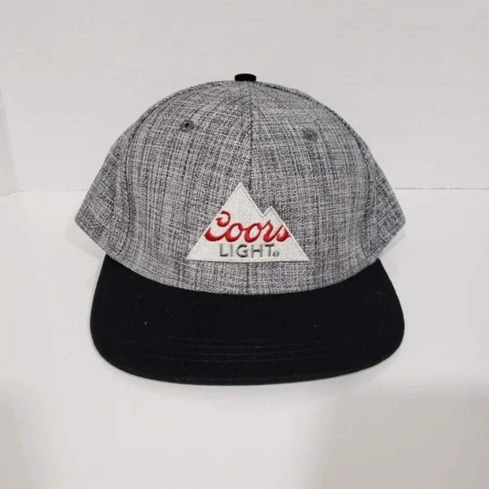 Coors Light Beer Flat Bill Mens GrayBlack Snapback Hat